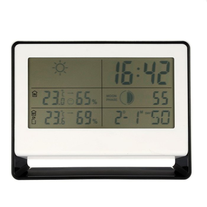 Wireless RF Receiving Weather Clock Digital Thermometer Hygrometer Display