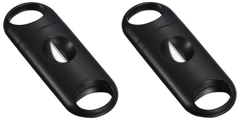 Visol VCUT903 Chrys Stainless Steel V-Cut Cigar Cutter (2 Pack), Silver/Black