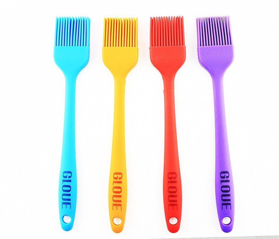GLOUE Silicone Pastry Brushes Set - Silicone Grill Barbecue Brush - 4-piece 450oF Heat - Ergonomic Easy-to-Clean... N2