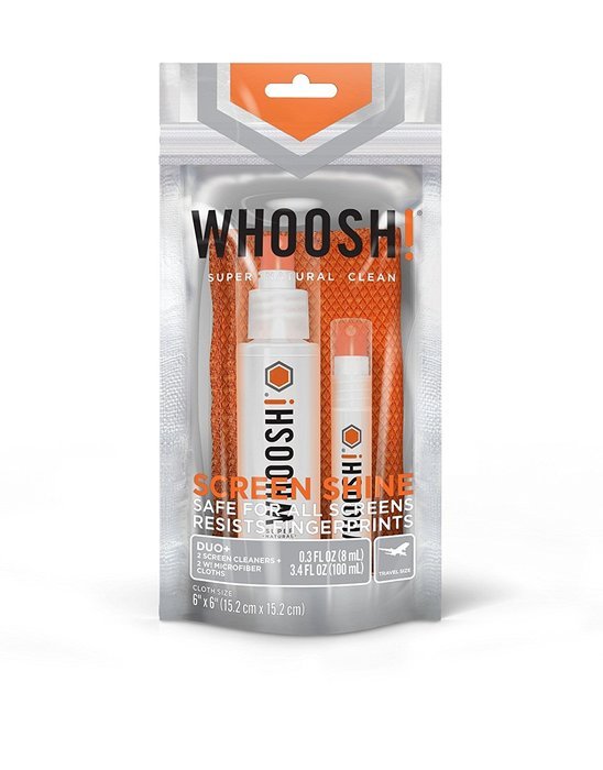 WHOOSH! Screen Shine Duo+ Desk Bottle and Pocket Sprayer & 2 microfiber cloths
