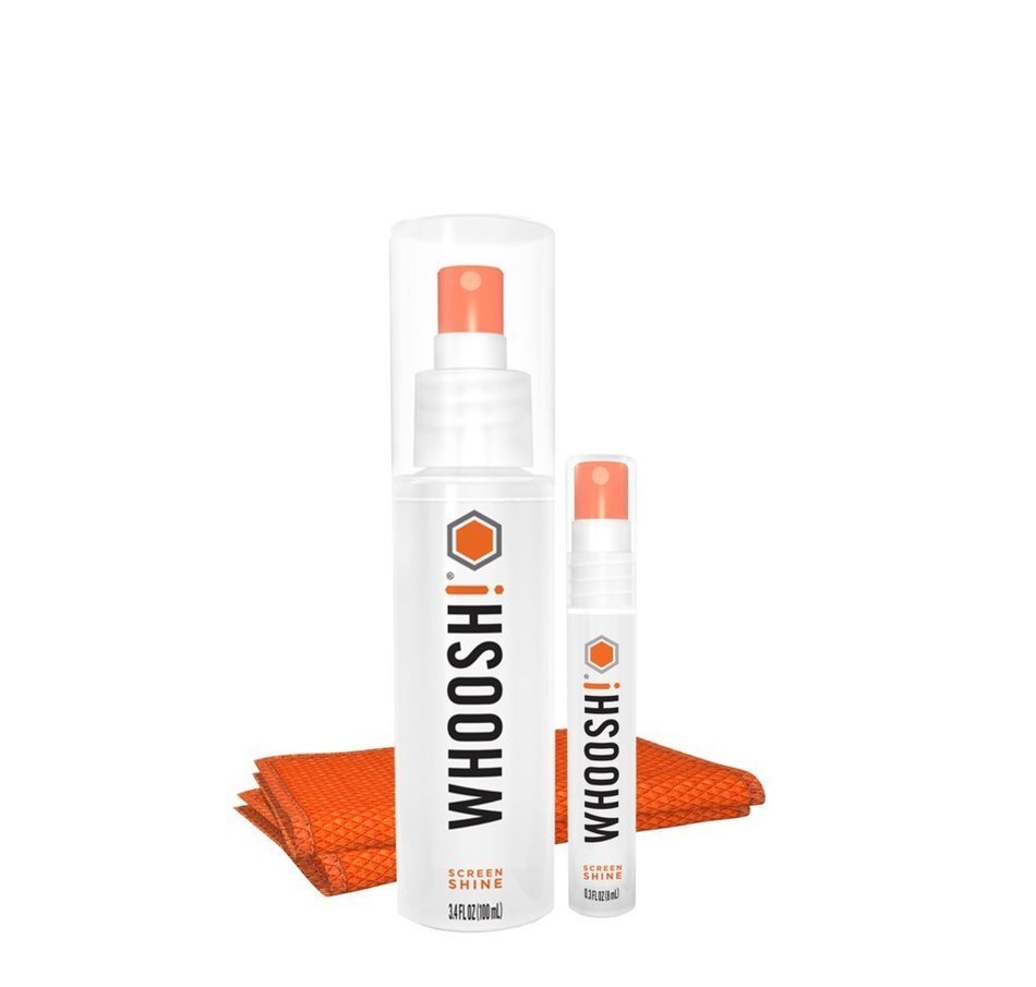 WHOOSH! Screen Shine Duo+ Desk Bottle and Pocket Sprayer & 2 microfiber cloths N5
