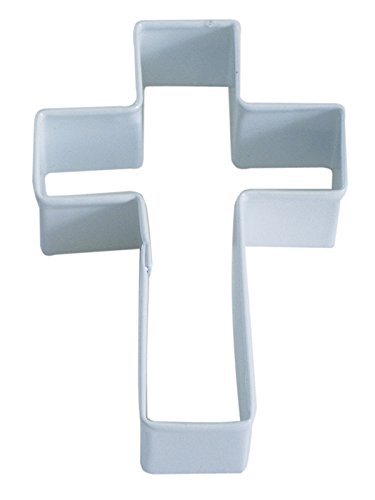 R&M Cross 4" Cookie Cutter White With Brightly Colored, Durable, Baked-on Polyresin Finish