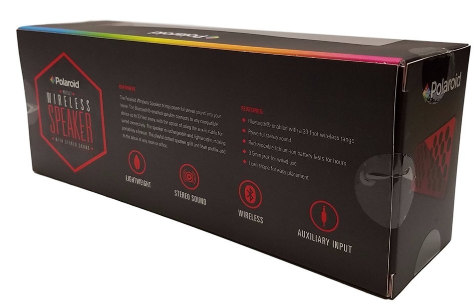 Polaroid Wireless Speaker With Stereo Sound, Red N5