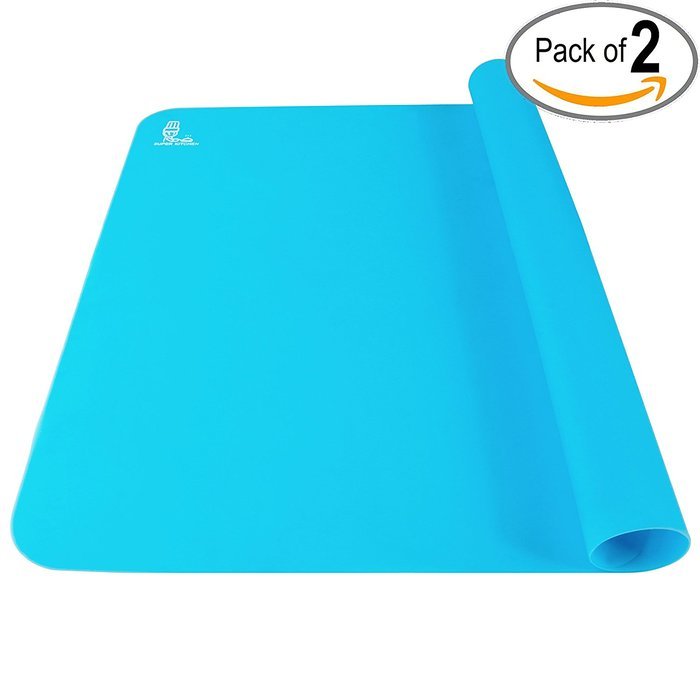 Super Kitchen Food Grade Silicone Pastry Mat Extra Large Nonstick Baking Mat Oven Fondant Counter Mat 23.4 By... N7