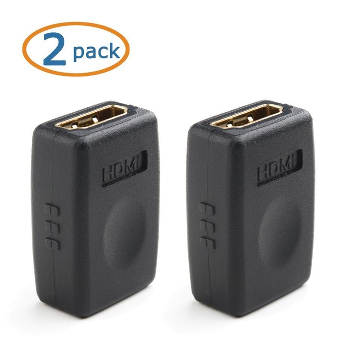 Cable Matters (2 Pack) Gold-Plated High Speed HDMI Female Coupler 3D & 4K Resolution-Ready