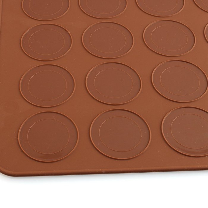 Houron 30/48 Capacity Macaroon Molds Baking Sheet Double Sided Brown N4