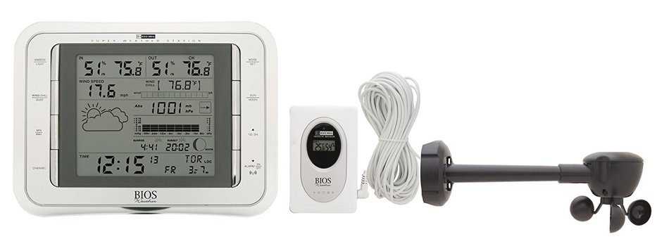 Thermor Bios Home Weather Station with Wind Speed (White, 10.25-Inch x 8.5-Inch x 3.25-Inch )