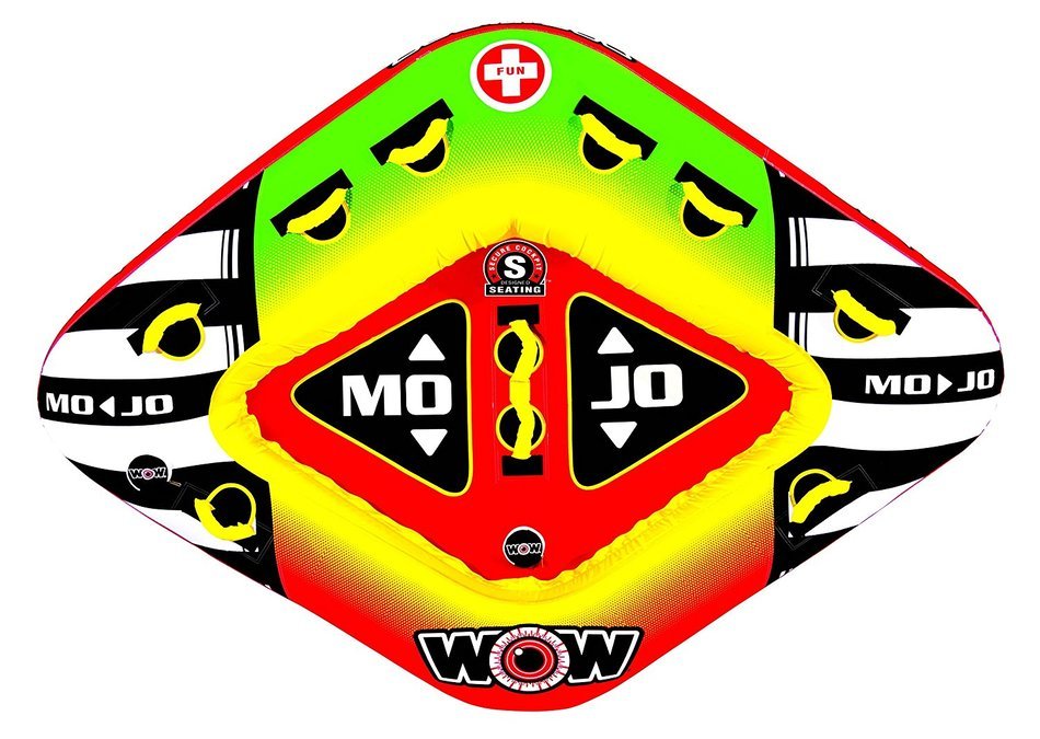 WOW World of Watersports, 16-1070, Mojo 1 or 3 Person Towable Tube, Front and Back Tow Points