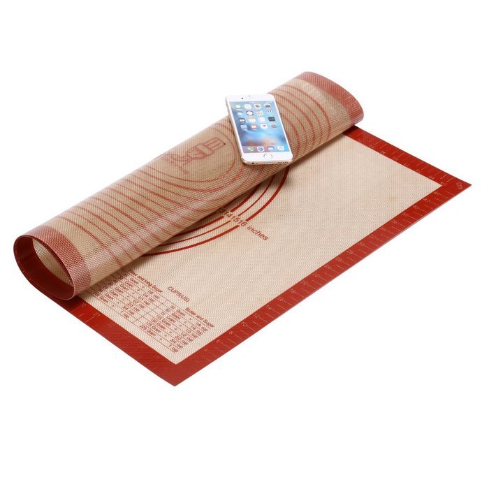 Super Kitchen Premium Food Grade Non-stick Silicone Baking Mat Pastry Mat with Measurements 16'' By 26'' for Dough... N6