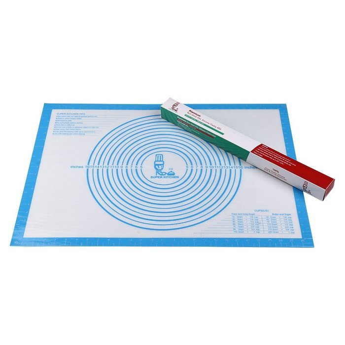 Super Kitchen Premium Food Grade Non-stick Silicone Baking Mat Pastry Mat with Measurements 16'' By 26'' for Dough... N8