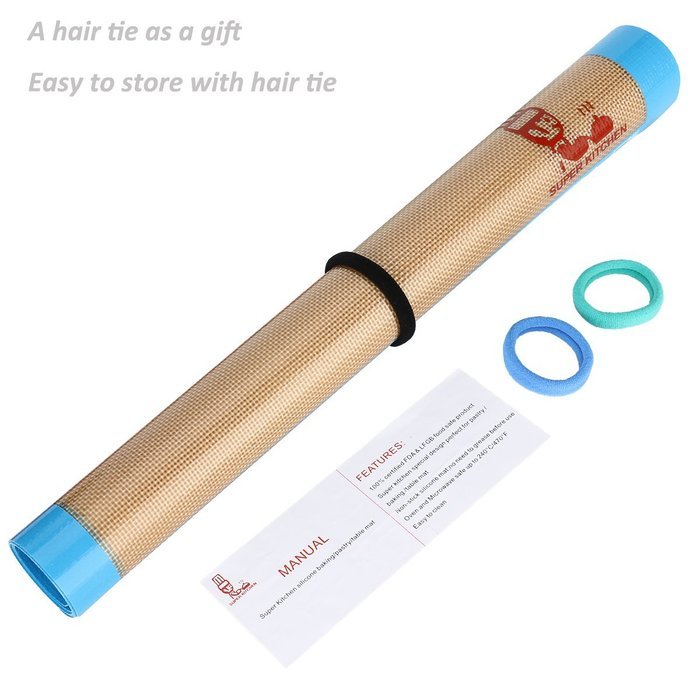 Super Kitchen Premium Food Grade Non-stick Silicone Baking Mat Pastry Mat with Measurements 16'' By 26'' for Dough... N20