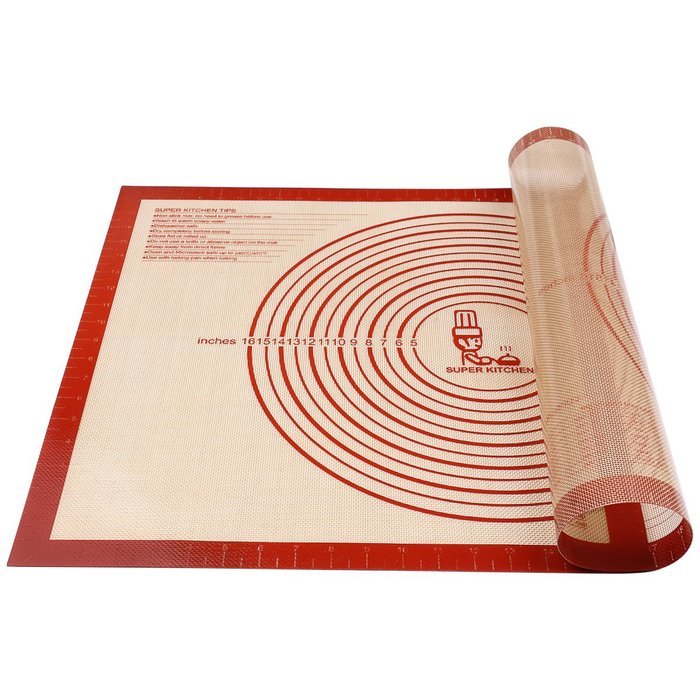 Super Kitchen Premium Food Grade Non-stick Silicone Baking Mat Pastry Mat with Measurements 16'' By 26'' for Dough... N21