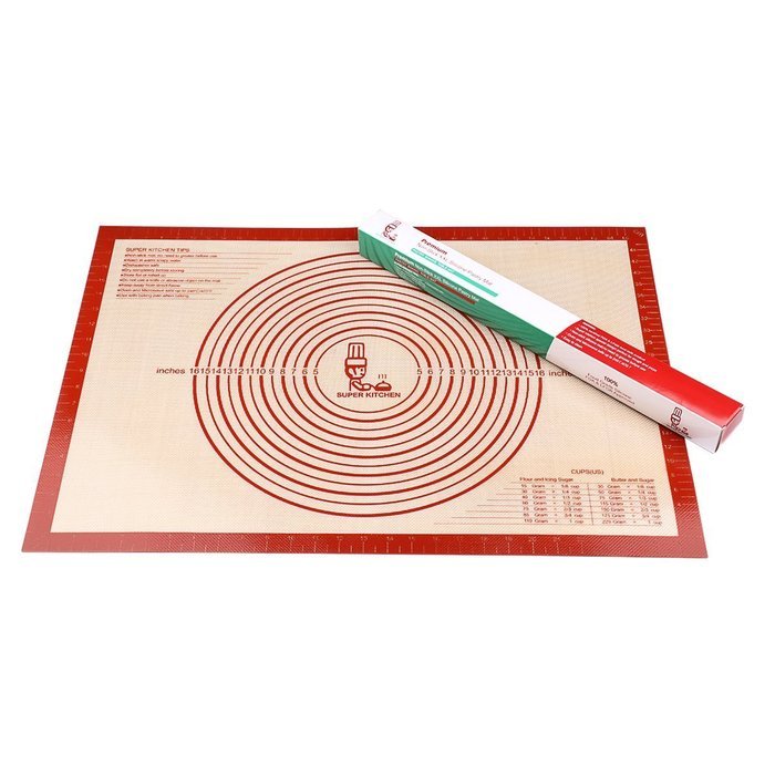 Super Kitchen Premium Food Grade Non-stick Silicone Baking Mat Pastry Mat with Measurements 16'' By 26'' for Dough... N22