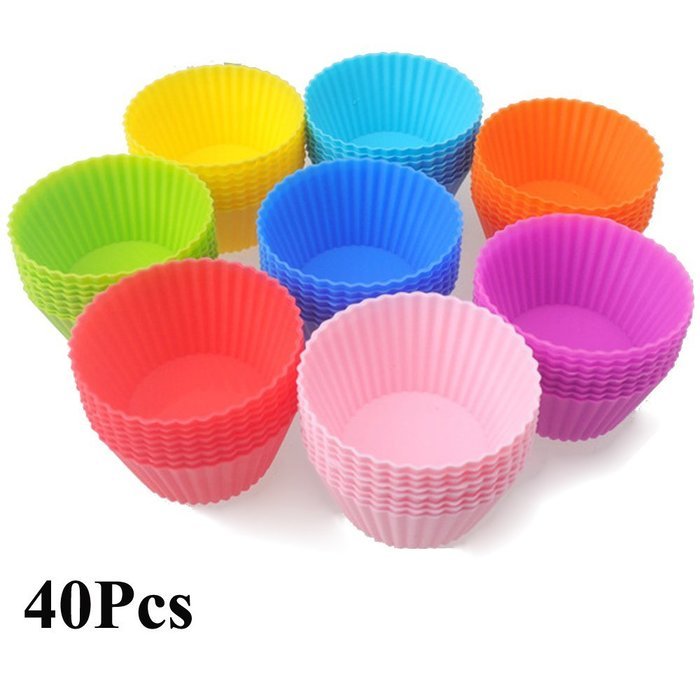 U Choicetore Silicone Baking Cup/Silicone Cupcake Cup/Muffin Silicone Cup/ Cupcake Liners Each with 8 Colors,...