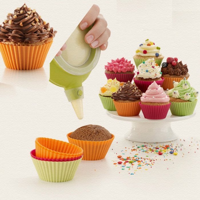U Choicetore Silicone Baking Cup/Silicone Cupcake Cup/Muffin Silicone Cup/ Cupcake Liners Each with 8 Colors,... N2