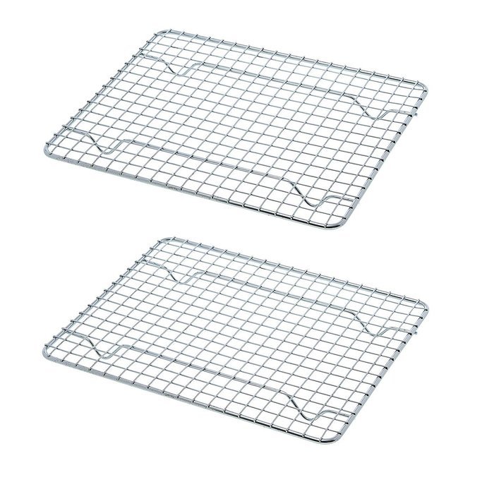 Goson Bakeware Baking, Cooling , Oven Roasting, Broiler Rack, 8in by 10in, Cross Wire, Chrome, Pack of 2, Compatible...