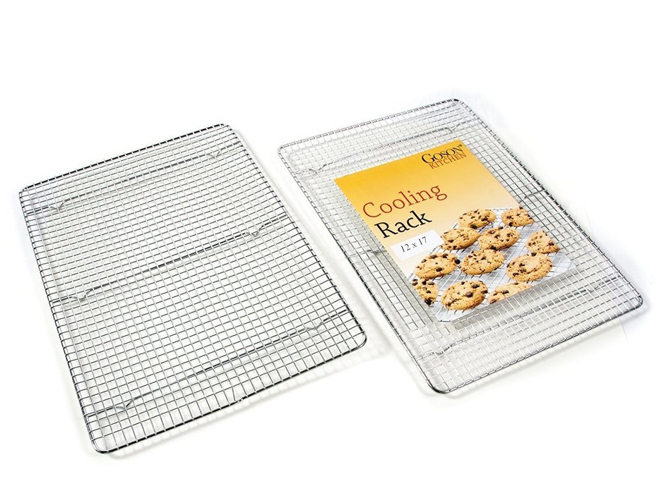 Goson Bakeware Baking, Cooling , Oven Roasting, Broiler Rack, 8in by 10in, Cross Wire, Chrome, Pack of 2, Compatible... N17