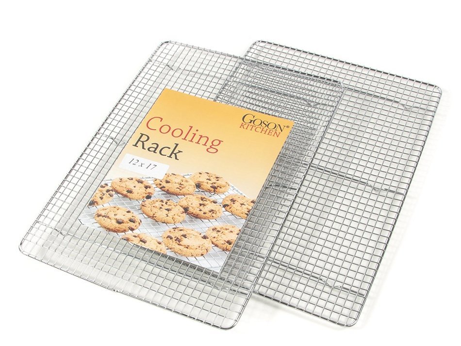 Goson Bakeware Baking, Cooling , Oven Roasting, Broiler Rack, 8in by 10in, Cross Wire, Chrome, Pack of 2, Compatible... N20