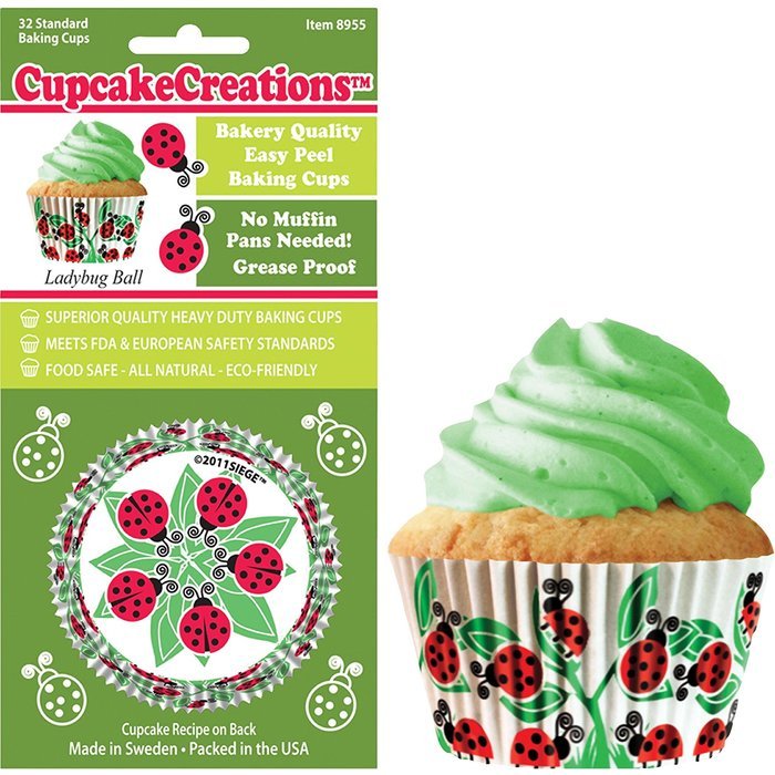 Cupcake Creations Standard Baking Liners - 32 Count Ladybugs