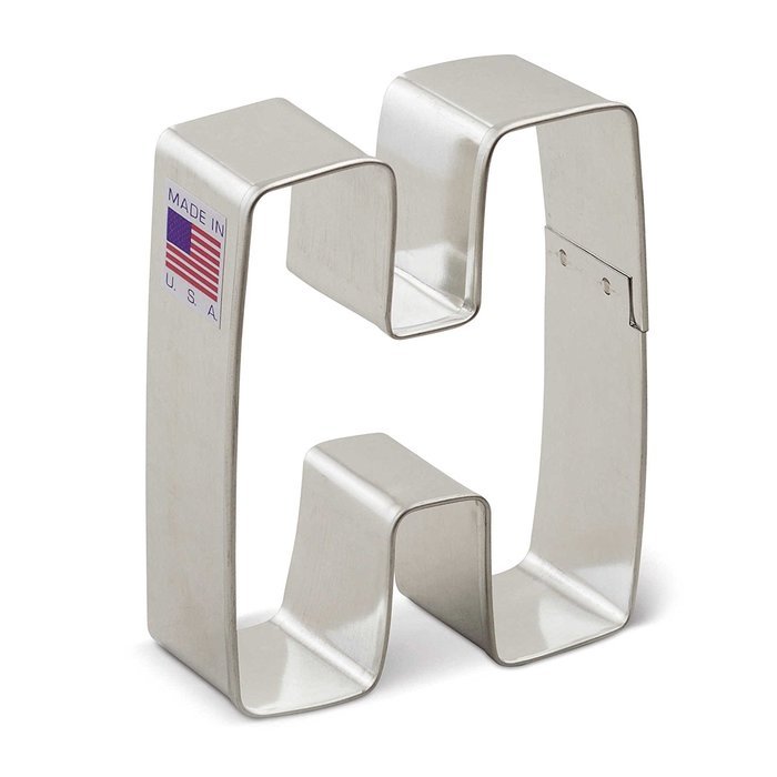 Ann Clark 3-Inch Letter "H" Cookie Cutter | Tin-Plated Steel | Dishwasher Safe | Measures 3" L x 3" W | Made in...