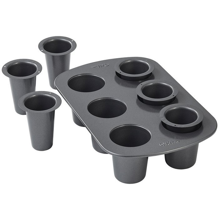 Wilton Cookie Shot Glass Non-Stick 6-Cavity Metal Pan Set Make Unique Treats