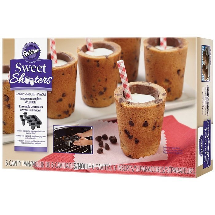 Wilton Cookie Shot Glass Non-Stick 6-Cavity Metal Pan Set Make Unique Treats N2