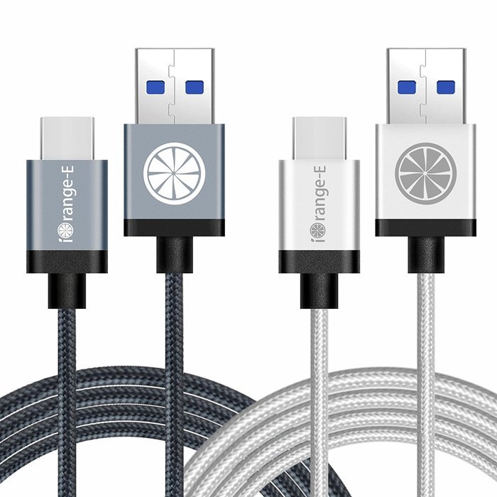 Type C, iOrange-E USB C to USB 3.0 (USB 3.1 Gen 1) 6.6 Ft Braided Cable for Apple Macbook 12", Nexus 6P, 5X, Pixel... N8
