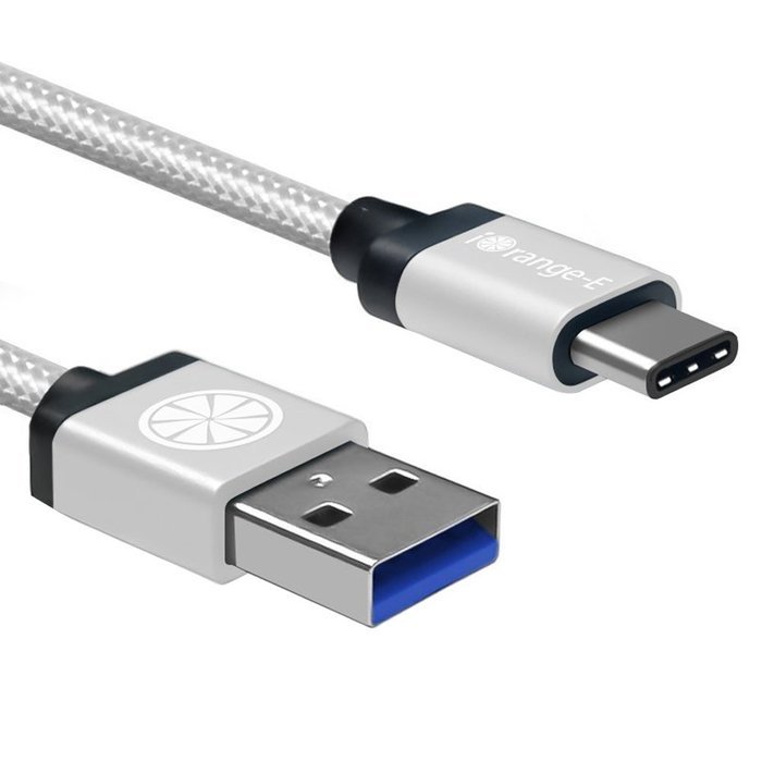 Type C, iOrange-E USB C to USB 3.0 (USB 3.1 Gen 1) 6.6 Ft Braided Cable for Apple Macbook 12", Nexus 6P, 5X, Pixel... N15