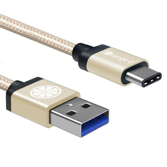 Type C, iOrange-E USB C to USB 3.0 (USB 3.1 Gen 1) 6.6 Ft Braided Cable for Apple Macbook 12", Nexus 6P, 5X, Pixel... N22