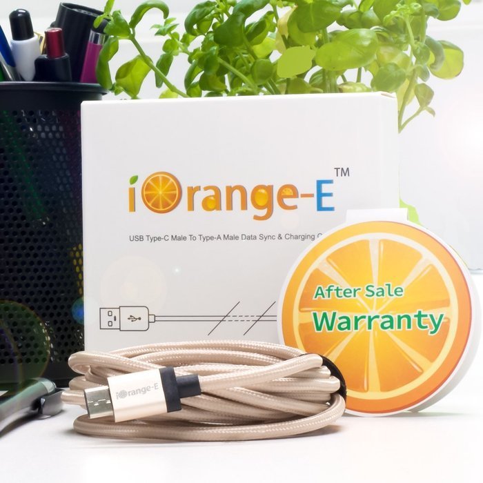 Type C, iOrange-E USB C to USB 3.0 (USB 3.1 Gen 1) 6.6 Ft Braided Cable for Apple Macbook 12", Nexus 6P, 5X, Pixel... N28