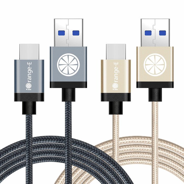 Type C, iOrange-E USB C to USB 3.0 (USB 3.1 Gen 1) 6.6 Ft Braided Cable for Apple Macbook 12", Nexus 6P, 5X, Pixel... N29
