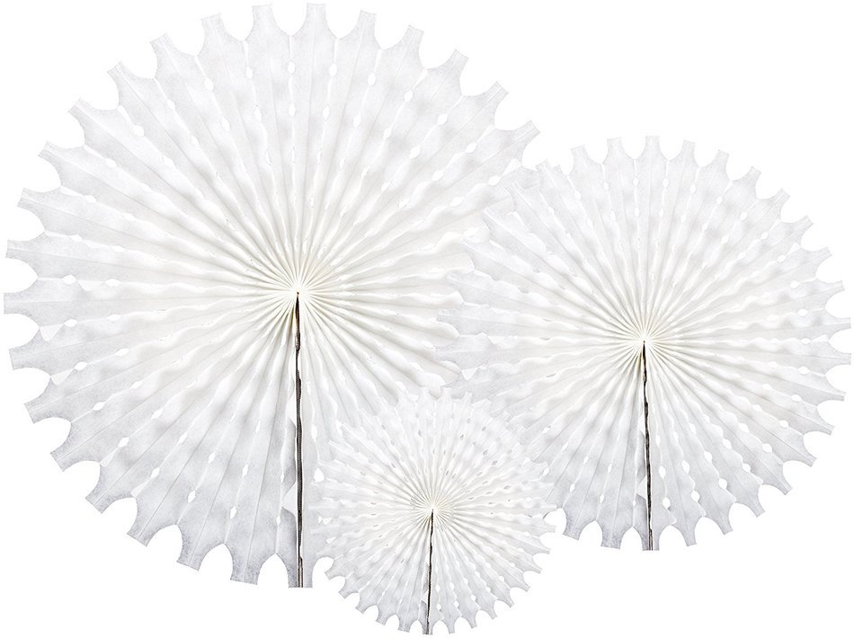 Party Partners Hanging Honeycomb Tissue Fan, White, Set of 3