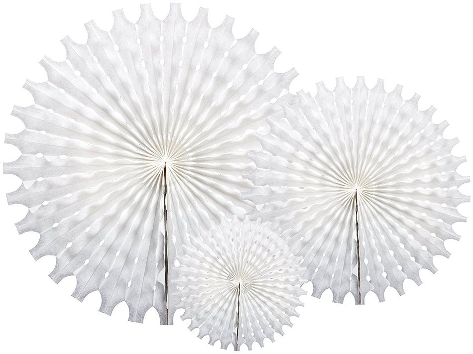 Party Partners Hanging Honeycomb Tissue Fan, White, Set of 3 N3