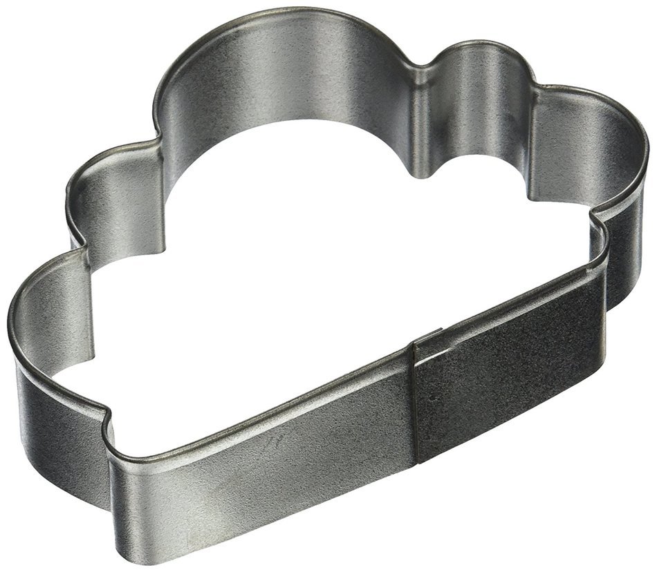 R & M Cloud Tinplated Cookie Cutter 4-Inch, Silver