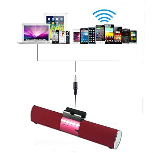First2savvv LY-F99-08B5 red Portable rechargable wireless bluetooth speaker handsfree desktop stand dock docking... N7