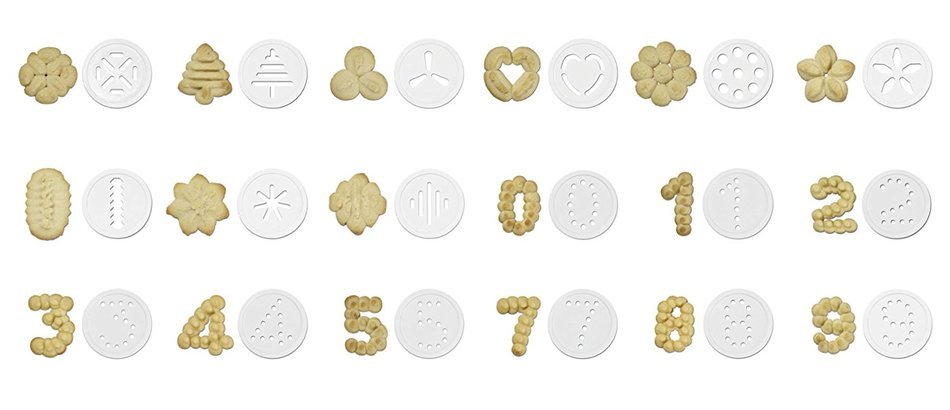 Cuisinart CTG-00-CP Cookie Press with 18 Discs and 6 Decorating Tips, White N2