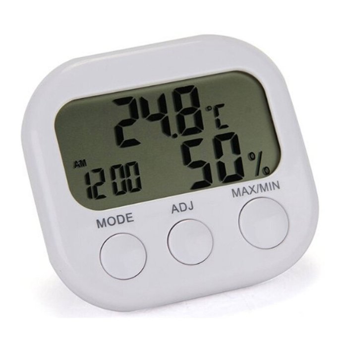 docooler Digital LCD Indoor Thermometer Hygrometer Clock Alarm Temperature Humidity Meter Gauge