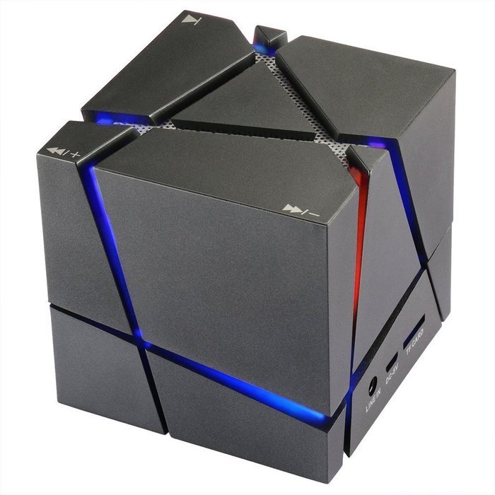 Rayhome Bluetooth Speakers Wireless Stereo Cube Music Player with Colorful LED Light 3W Output Mini HiFi Speaker