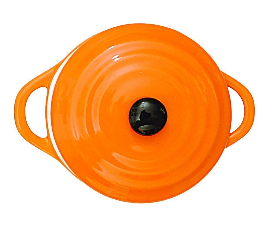 Mini Stoneware Round Personal Casserole Baker (Orange)
