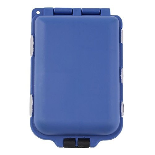 10 Compartment Small Blue Fishing Tackle Box Hook & Lures Case, Hardware & Pills N2