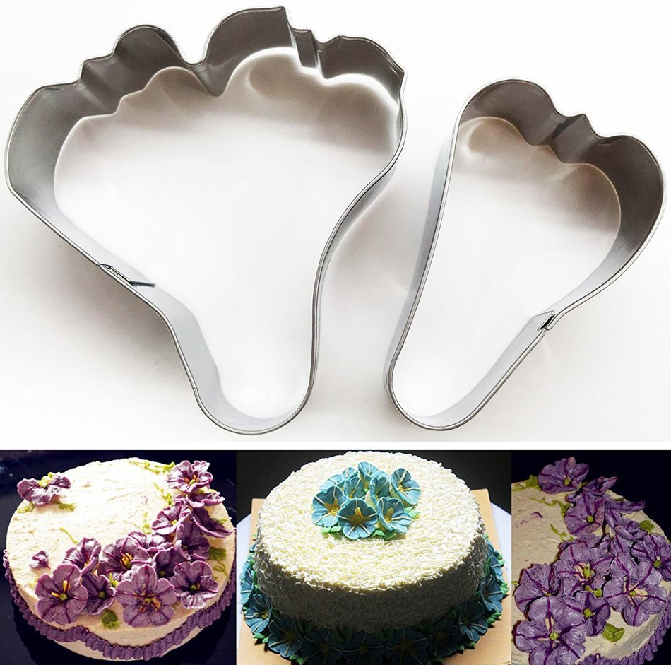 KOOTIPS 2 Pcs/Set of Hibiscus Flower Cutter Decor Fondant Cake Cutters for Stainless Steel (Hibiscus) N16