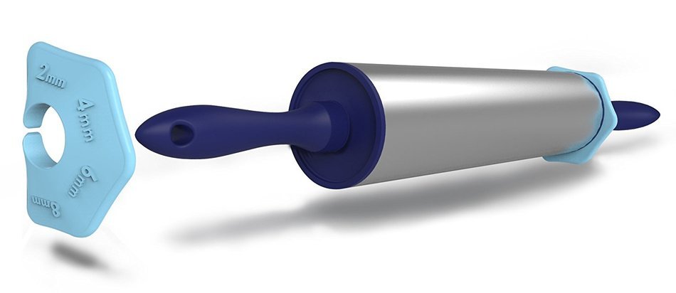 Cook N Home Adjustable Rolling Pin Nonstick, 10-Inch, Silver
