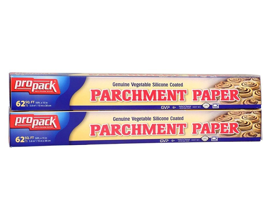 Propack Genuine Vegetable Non Stick Silicone Coated Parchment Paper 15 Inches By 50 Feet Total of 62 Feet