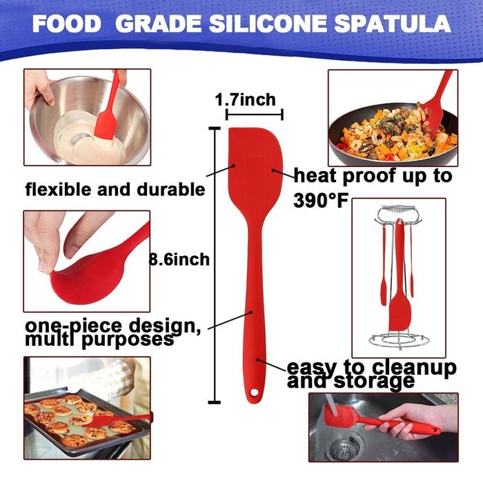 Non-Stick Silicone Baking Mat Set (pack of 2) with Free Heat Resistant Silicone Spatula by Iserlohn, Reusable... N4