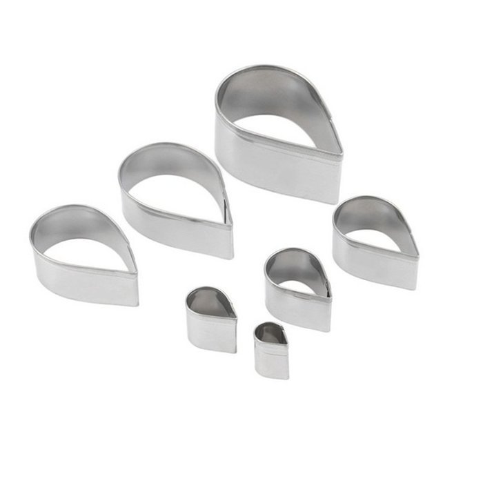 JUMUU Gum Paste Fondant 7-Piece Rose Petal Cutter Set, 1/2-Inch to 2-3/4-Inch N3