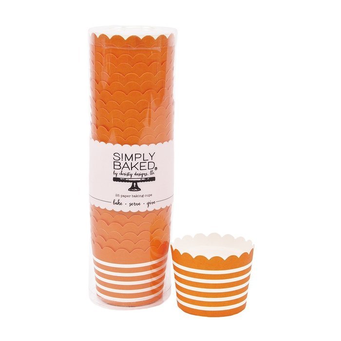 Simply Baked Small Paper Baking Cups & Cake Toppers, Red N8