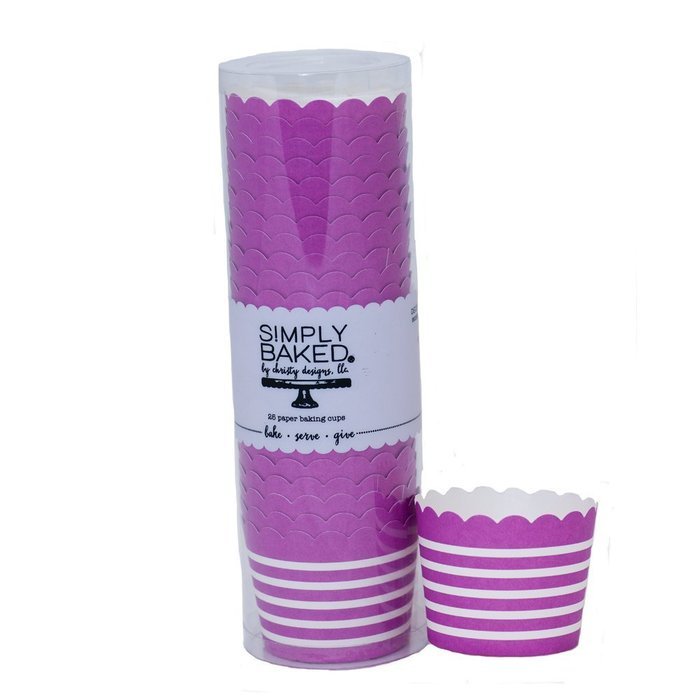 Simply Baked Small Paper Baking Cups & Cake Toppers, Red N21