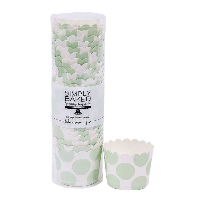 Simply Baked Small Paper Baking Cups & Cake Toppers, Red N25