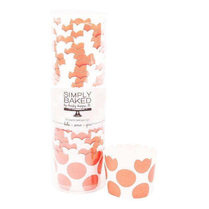 Simply Baked Small Paper Baking Cups & Cake Toppers, Red N31
