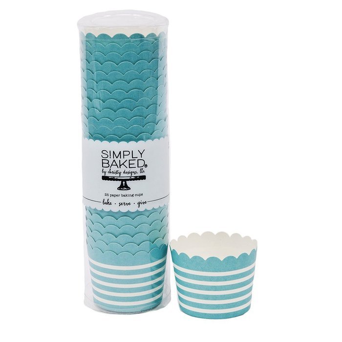 Simply Baked Small Paper Baking Cups & Cake Toppers, Red N36